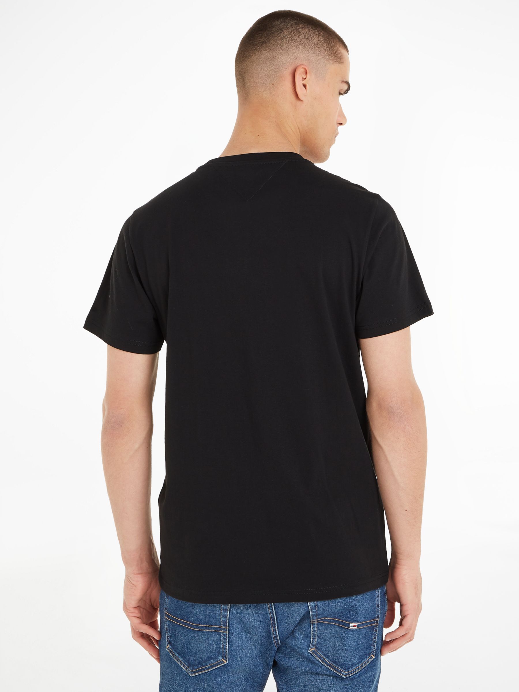 Tommy Jeans Slim Essential Flag T-Shirt, Black, L