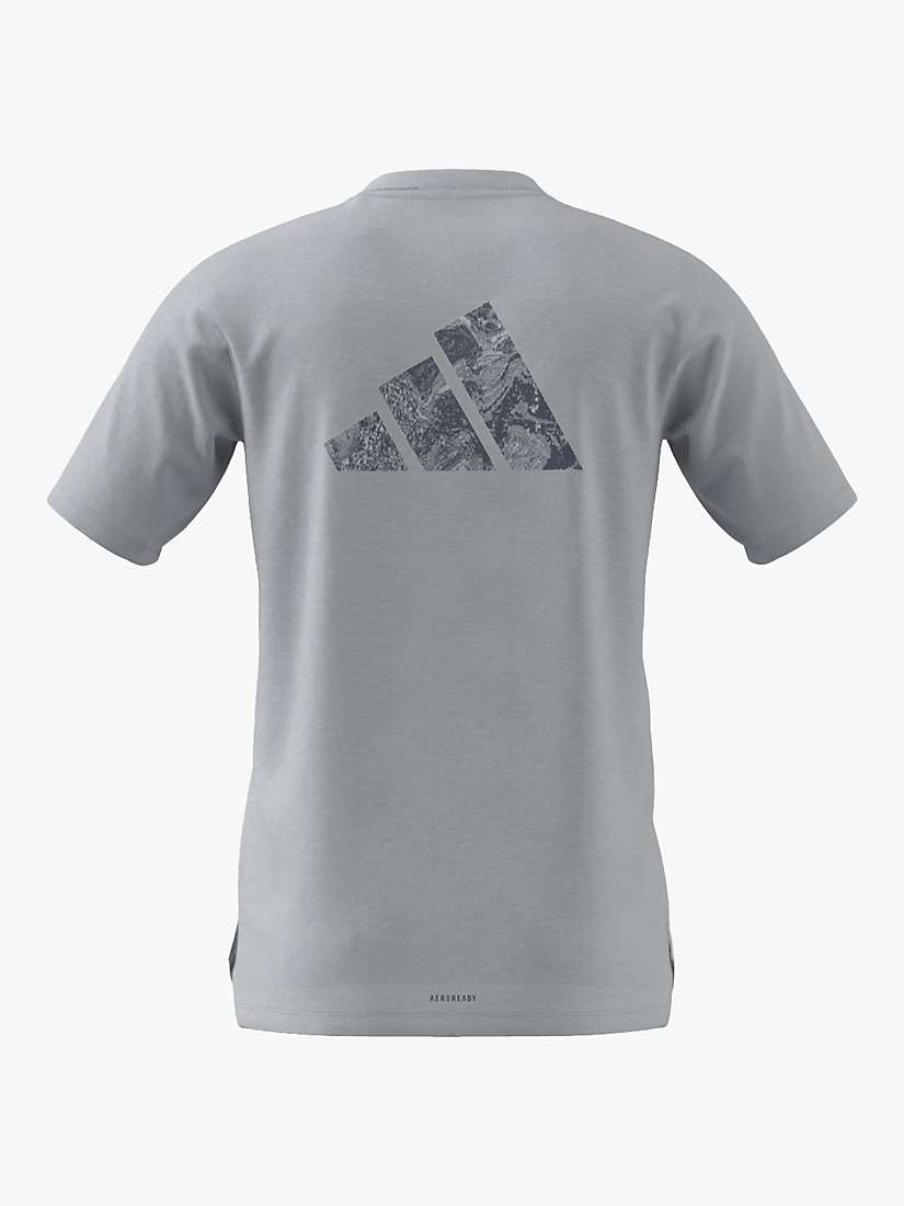 Buy adidas Workout Logo T-Shirt, Halo Blue/Black Online at johnlewis.com