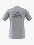 adidas Workout Logo T-Shirt, Halo Blue/Black