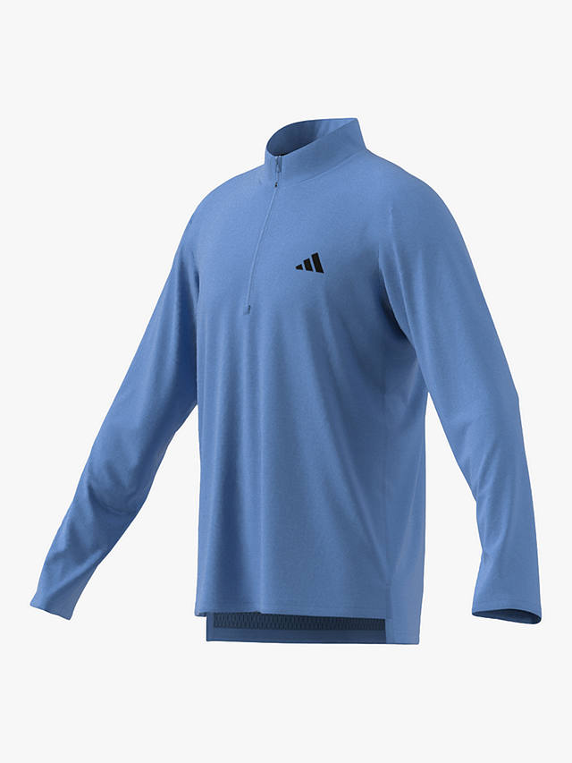 adidas Train Essentials Training 1/4 Zip Long Sleeve Top, Blue Burst