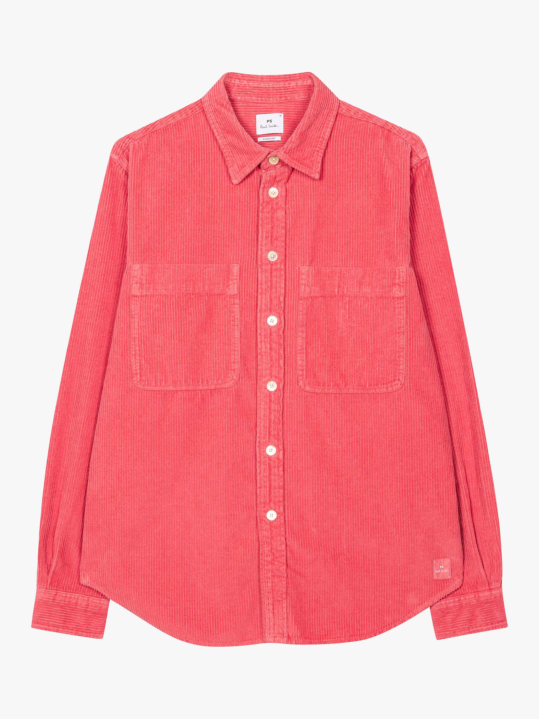 Buy Paul Smith Casual Fit Cord Shirt, Raspberry Online at johnlewis.com