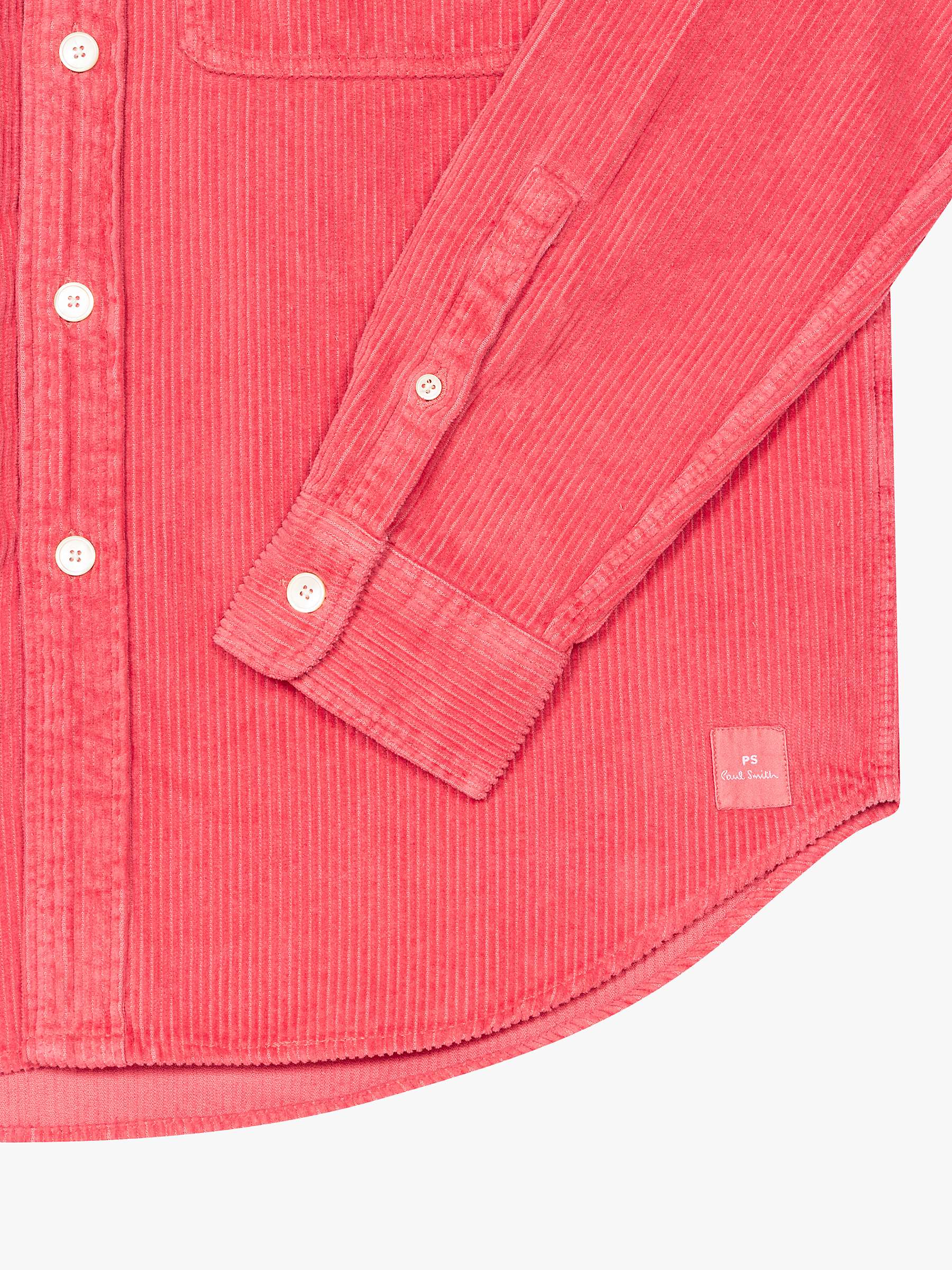 Buy Paul Smith Casual Fit Cord Shirt, Raspberry Online at johnlewis.com