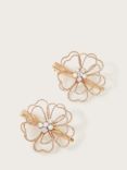 Monsoon Kids' Diamante Wire Flower Clips, Gold