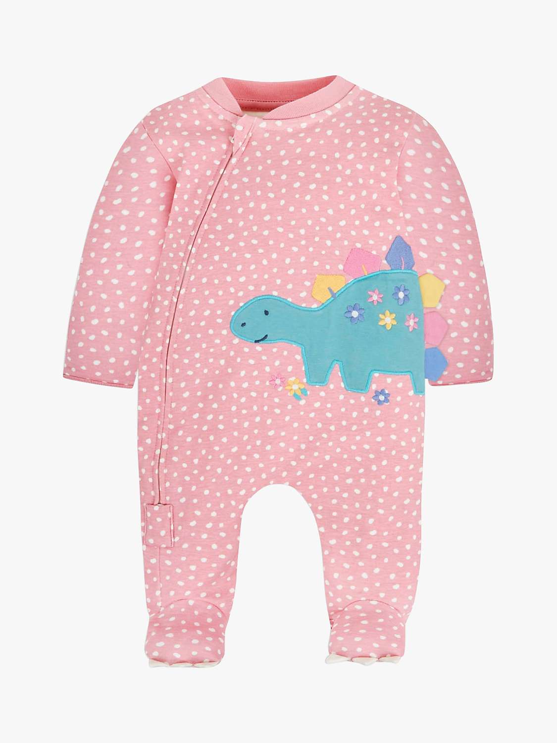 Buy JoJo Maman Bébé Baby Dino Sleepsuit, Pink Online at johnlewis.com