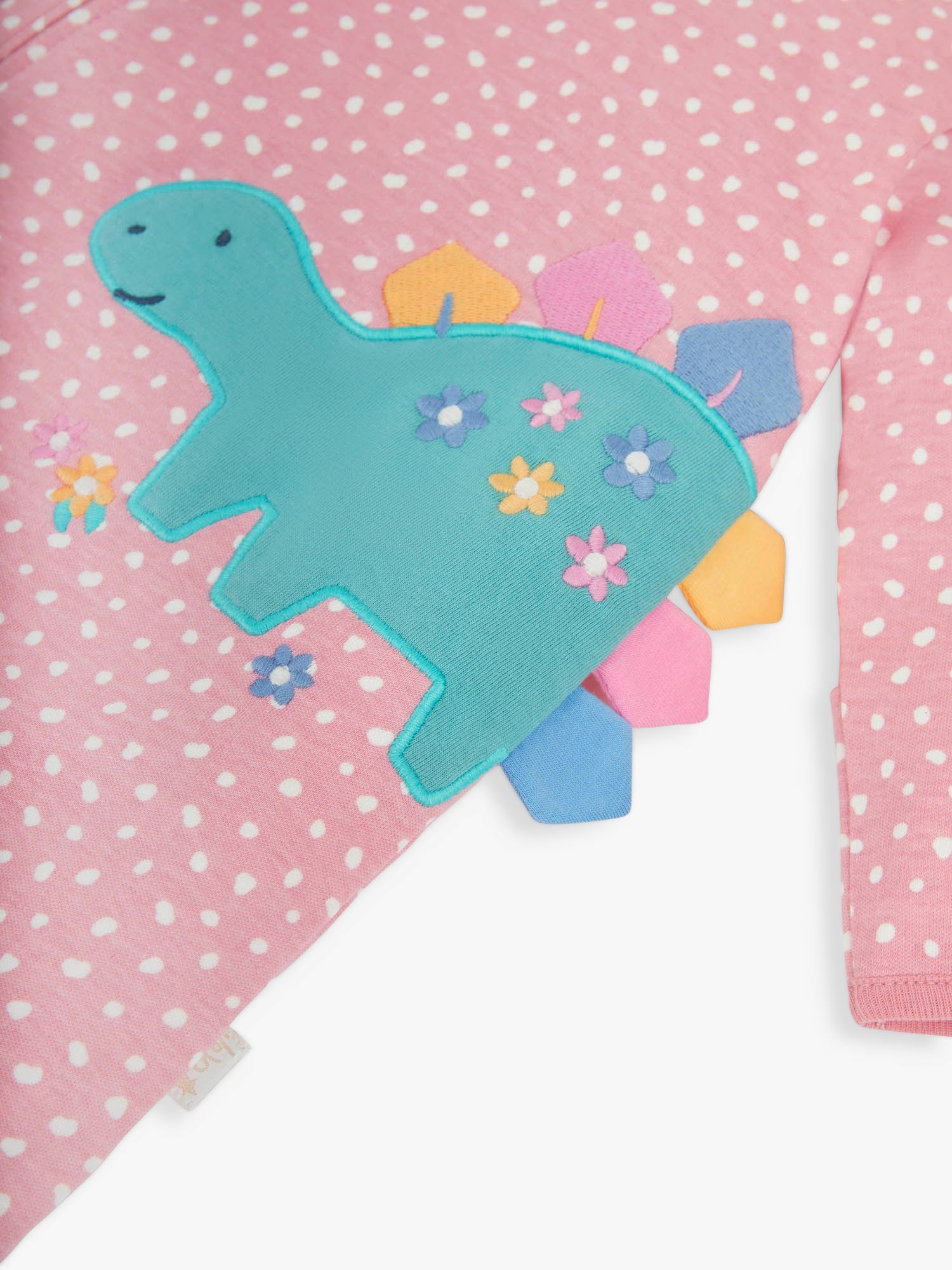 JoJo Maman Bébé Baby Dino Sleepsuit, Pink, 3-6 months