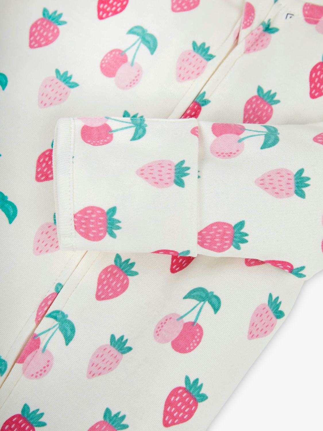 Buy JoJo Maman Bébé Baby Fruit Zip Front Sleepsuit, Cream/Multi Online at johnlewis.com