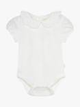 JoJo Maman Bébé Baby Scallop Broderie Collar Bodysuit, White