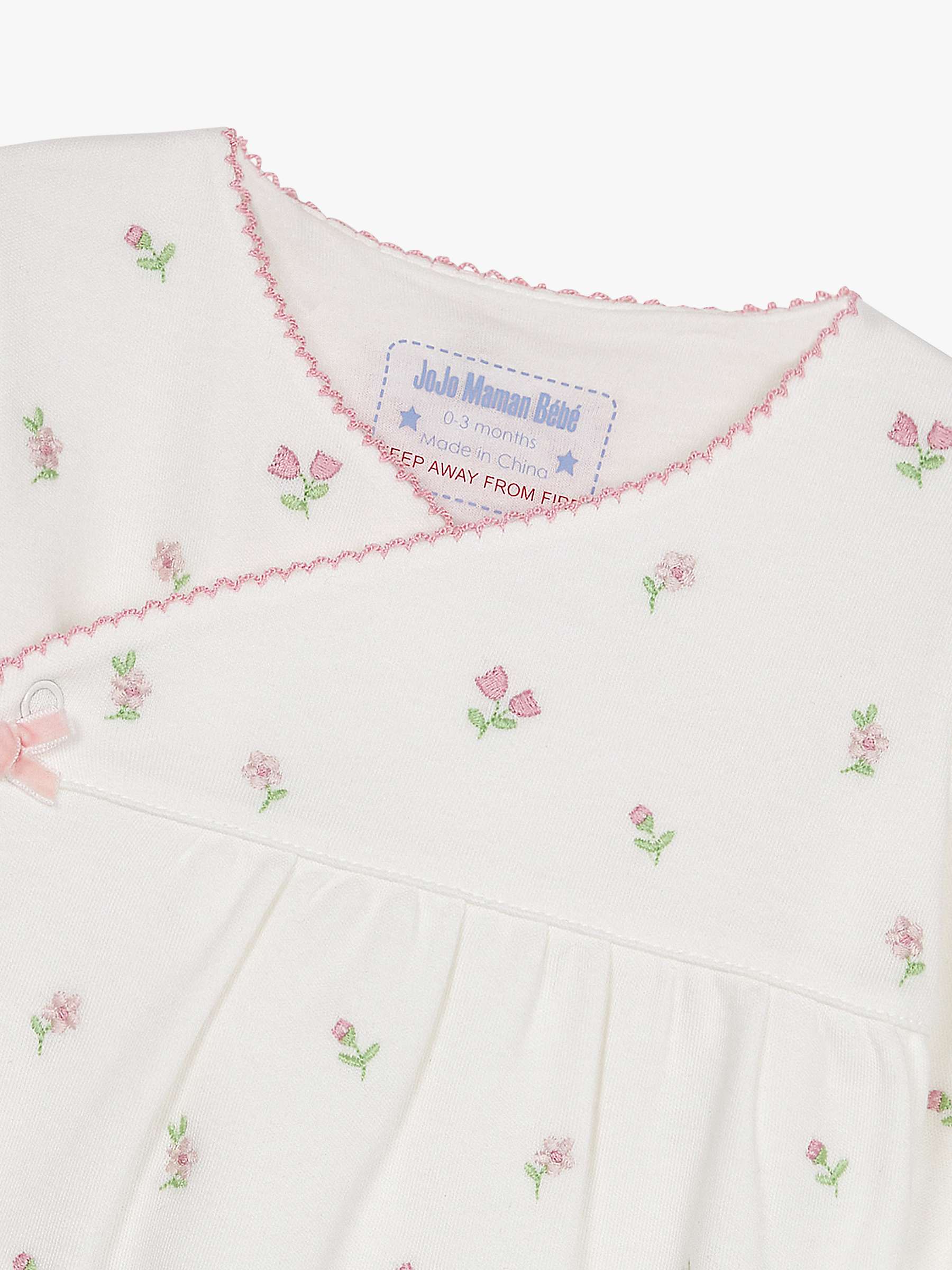 Buy JoJo Maman Bébé Baby Floral Print Sleepsuit & Hat Set, Cream Online at johnlewis.com