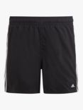 adidas Kids' INFINITEX® FITNESS 3-Stripes Swim Shorts, Black/White