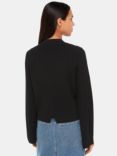 Whistles Fluted Sleeve Knit Tunic Top, Black