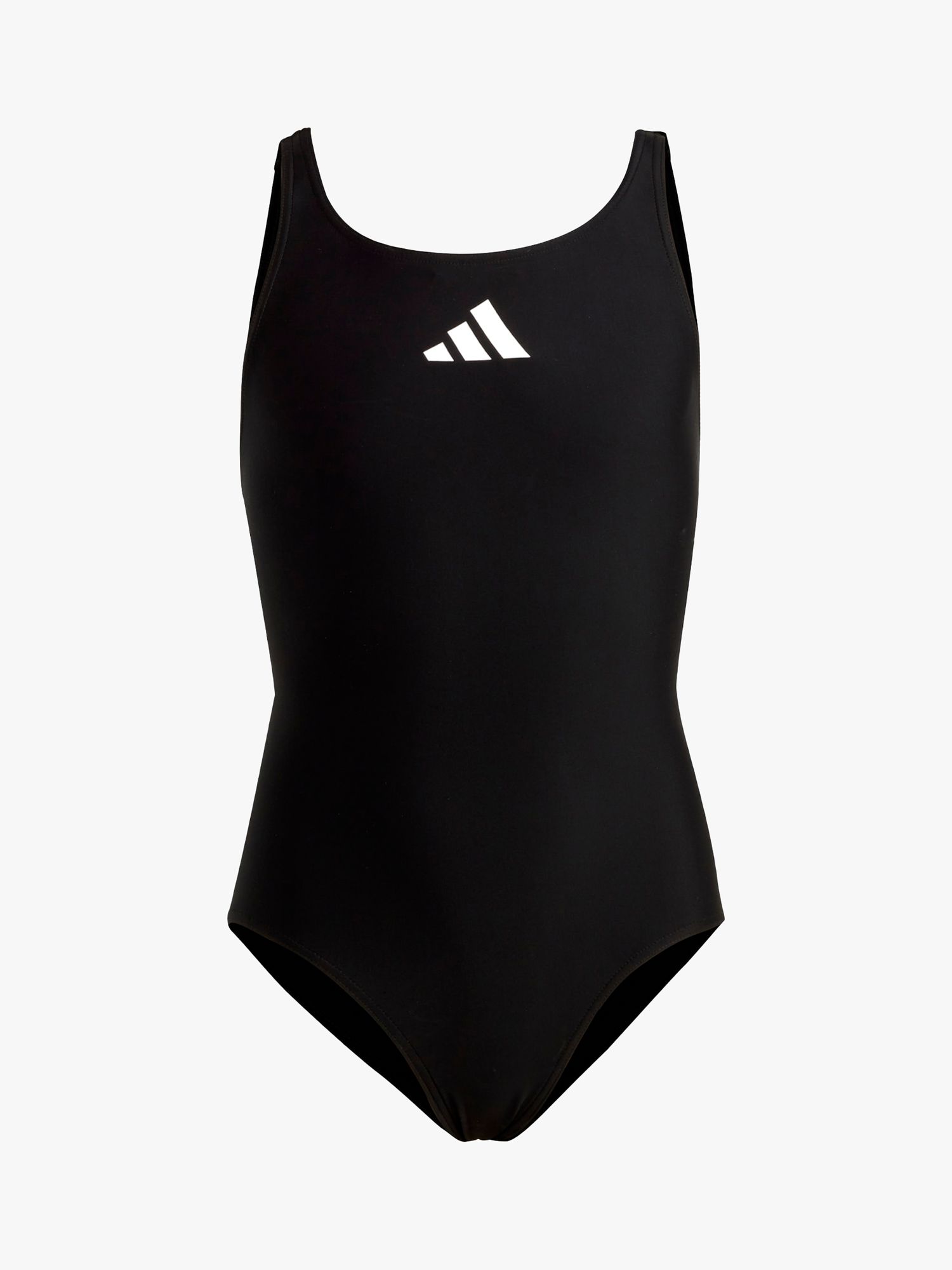 adidas Kids' Logo Swimsuit, Black at John Lewis & Partners