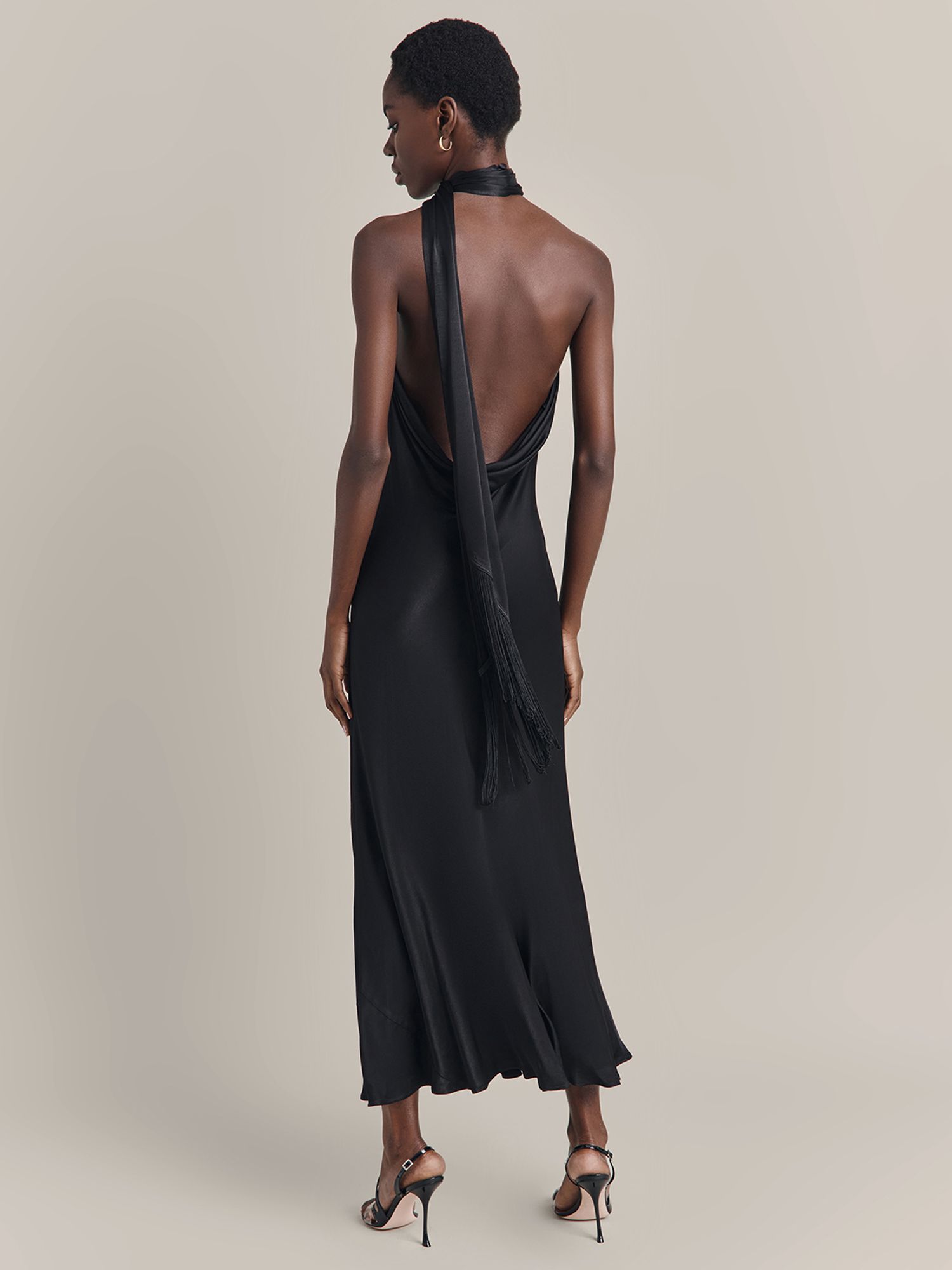 Buy Ghost Florence Backless Halter Neck Midi Dress Online at johnlewis.com