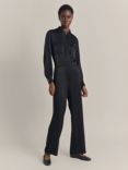 Ghost Janine Satin Jumpsuit, Black