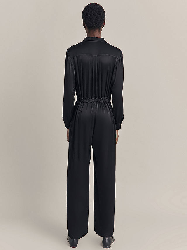 Ghost Janine Satin Jumpsuit, Black