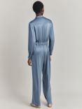 Ghost Janine Satin Jumpsuit, Denim Blue