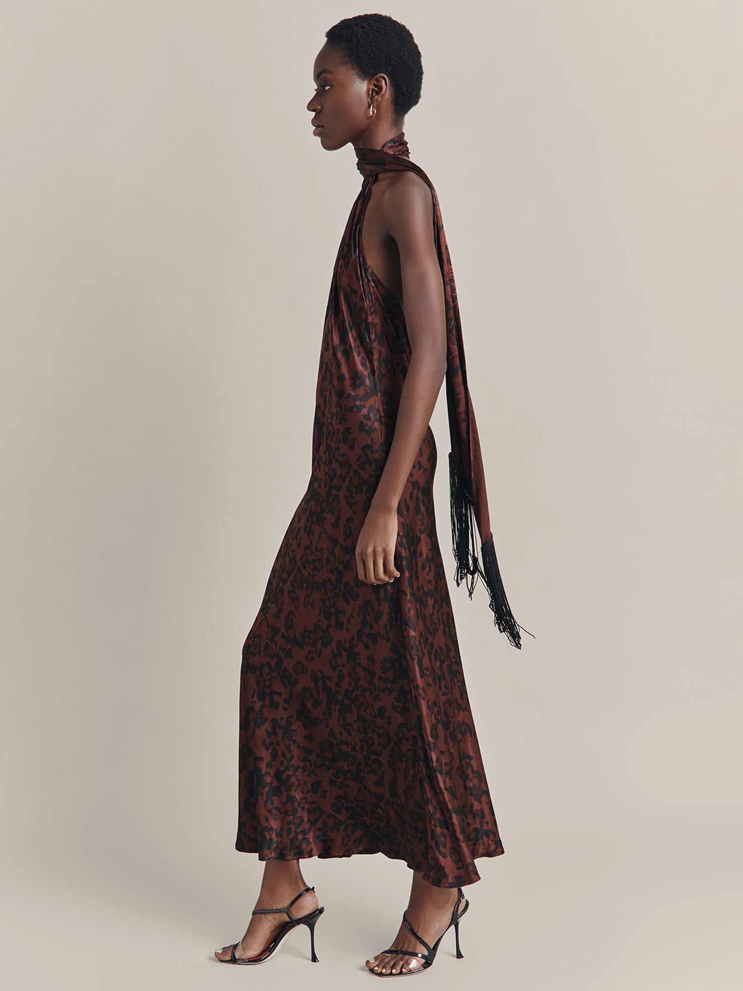 Buy Ghost Florence Animal Print Midi Dress, Multi Online at johnlewis.com