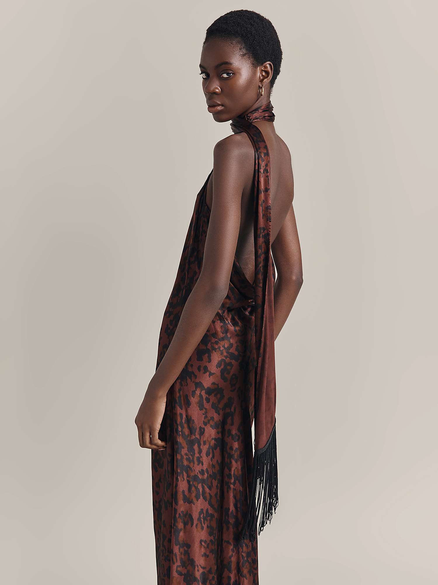 Buy Ghost Florence Animal Print Midi Dress, Multi Online at johnlewis.com