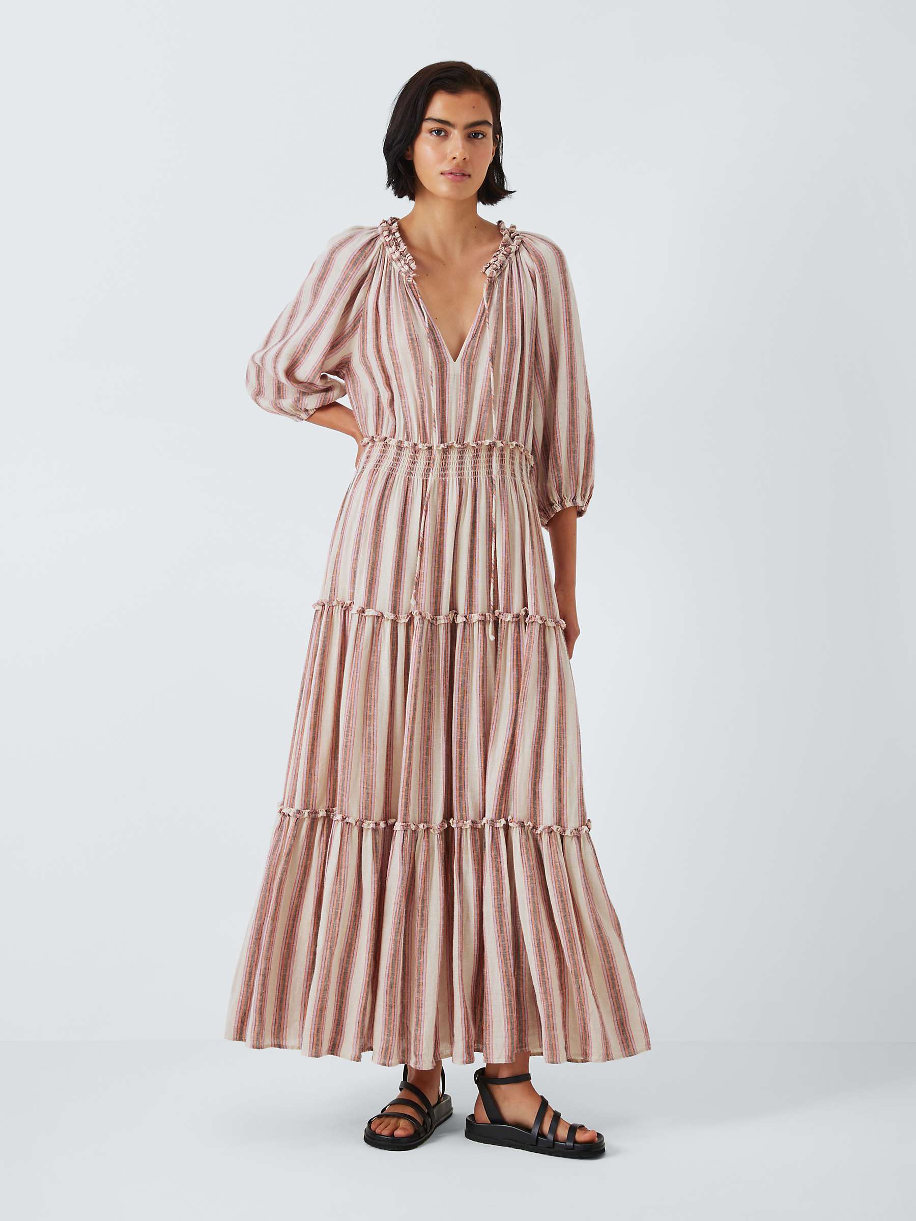 Buy Rails Caterine Linen Blend Tiered Maxi Dress, Camino Online at johnlewis.com