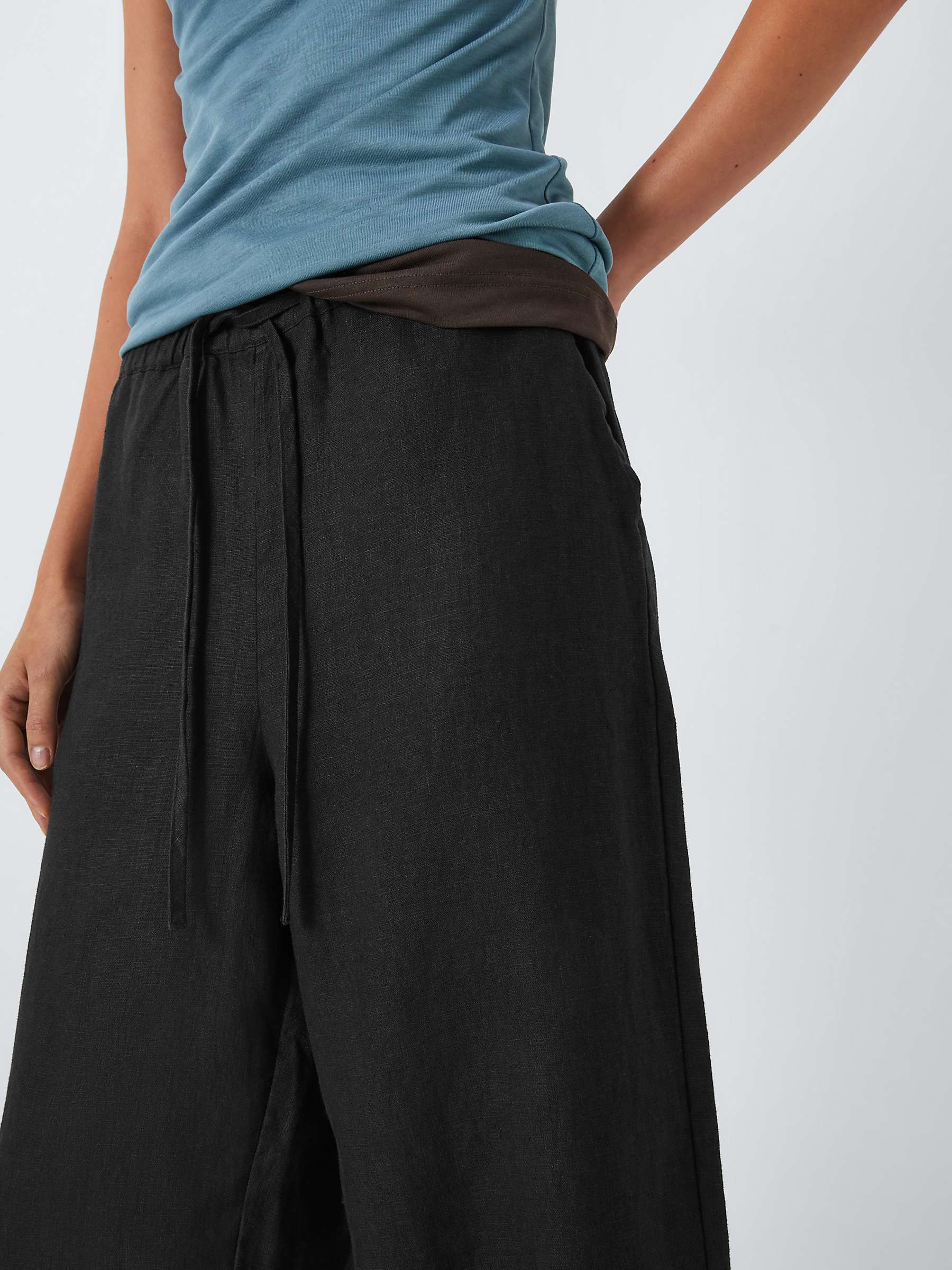 Buy Rails Emmie Linen Trousers, Black Online at johnlewis.com