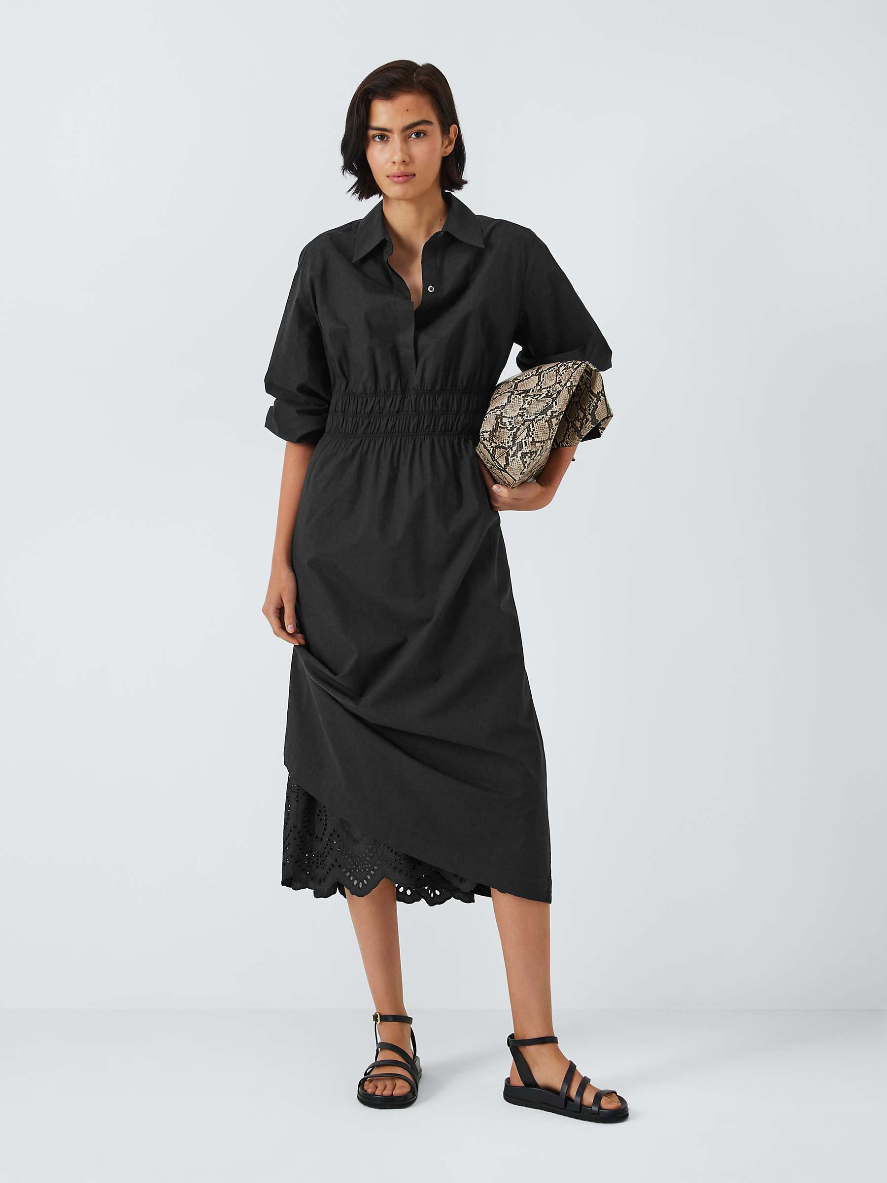 Buy Rails Fraya Midi Shirt Dress, Black Online at johnlewis.com