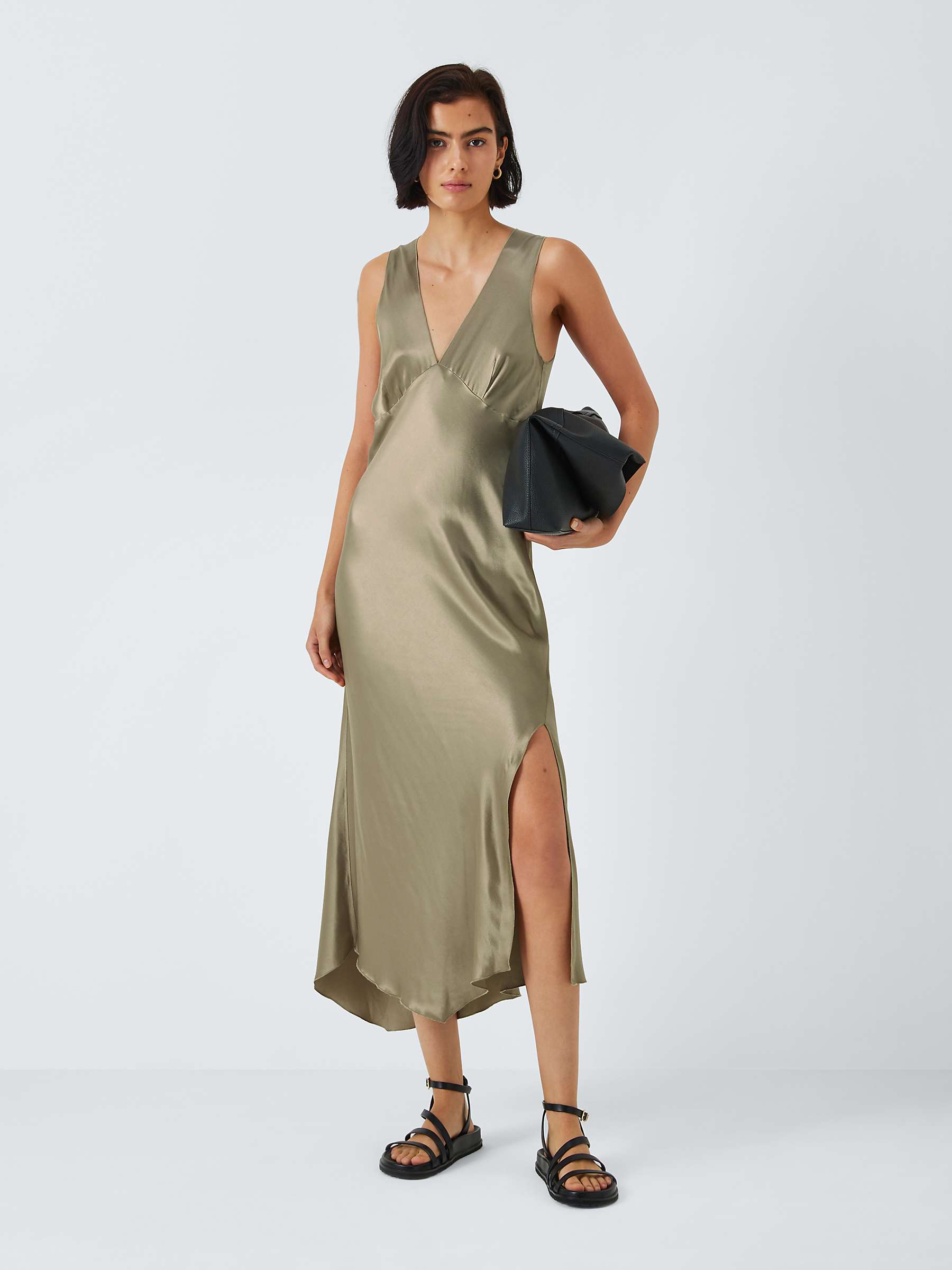 Buy Rails Monique Satin Asymmetric Hem Midi Dress, Mermaid Online at johnlewis.com