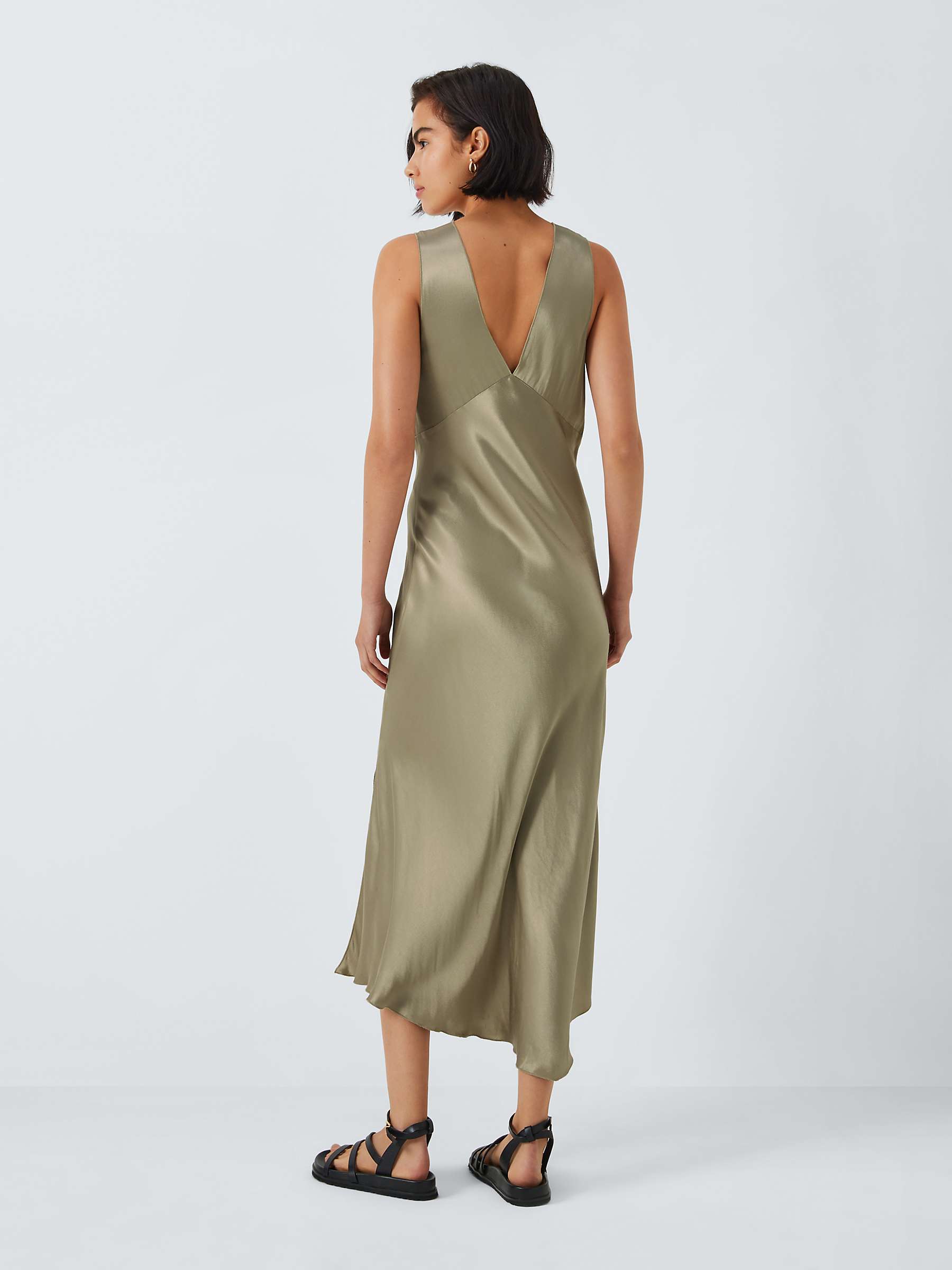 Buy Rails Monique Satin Asymmetric Hem Midi Dress, Mermaid Online at johnlewis.com