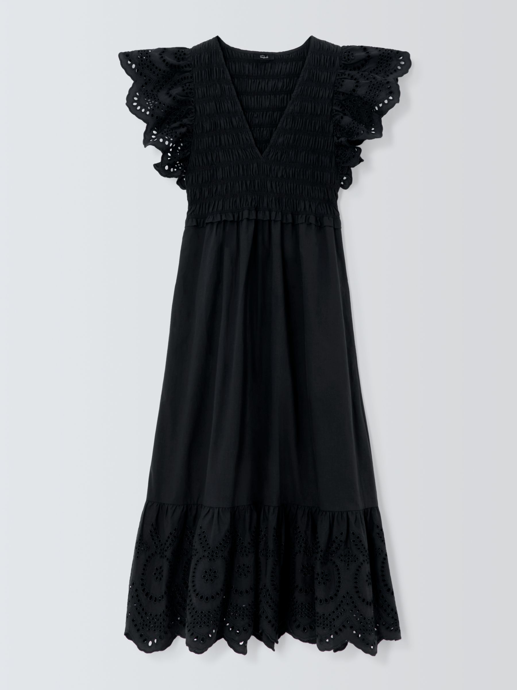Rails Clementine Eyelet Midi Dress, Black at John Lewis & Partners