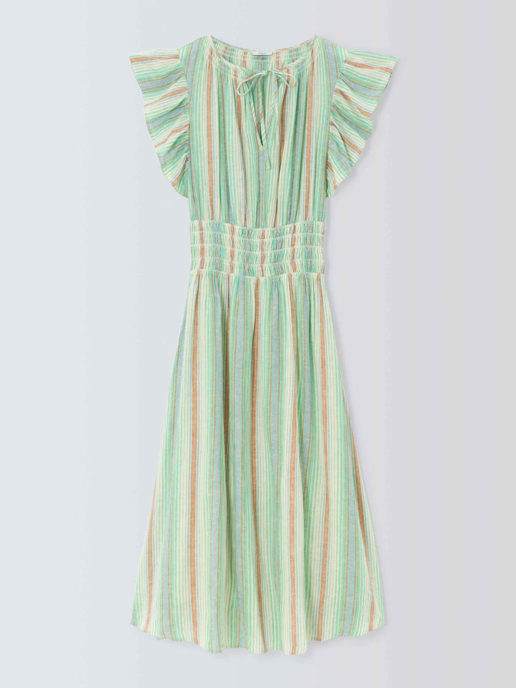 Rails Iona Stripe Linen Blend Midi Dress, Seaview, M