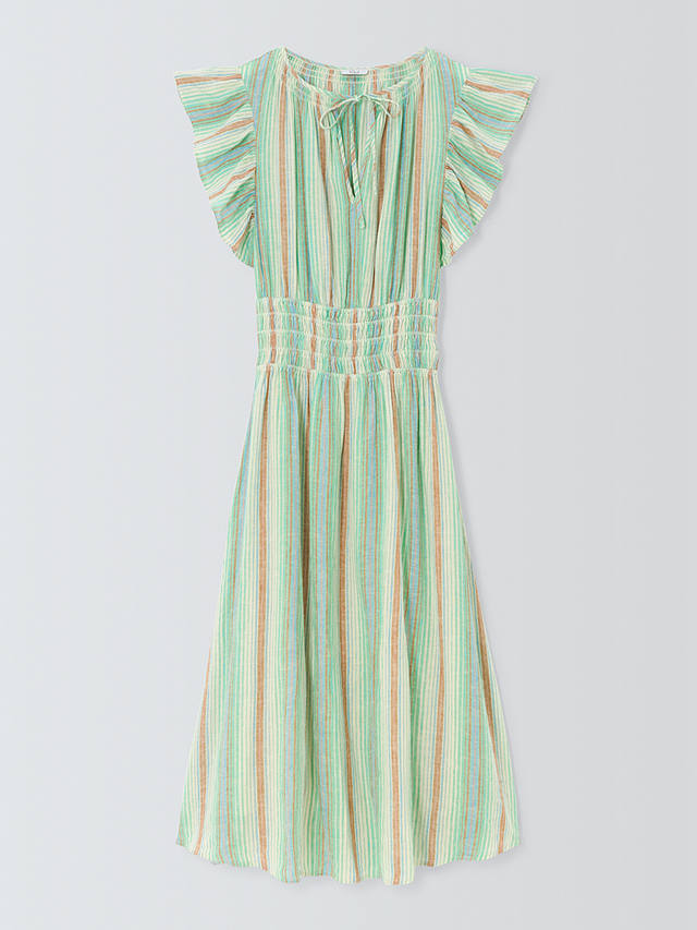 Rails Iona Stripe Linen Blend Midi Dress, Seaview