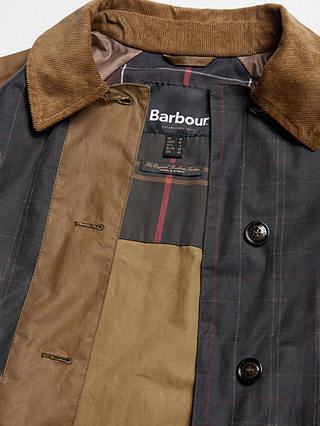 Barbour Everly Wax Cotton Trench Coat, Sand/Dull Classic