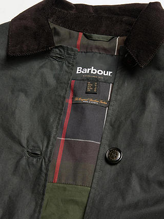 Barbour Newholm Wax Cotton Jacket, Sage/Classic