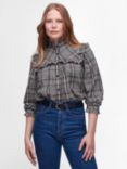 Barbour Adela Ruffle Shirt, Sepia Tartan