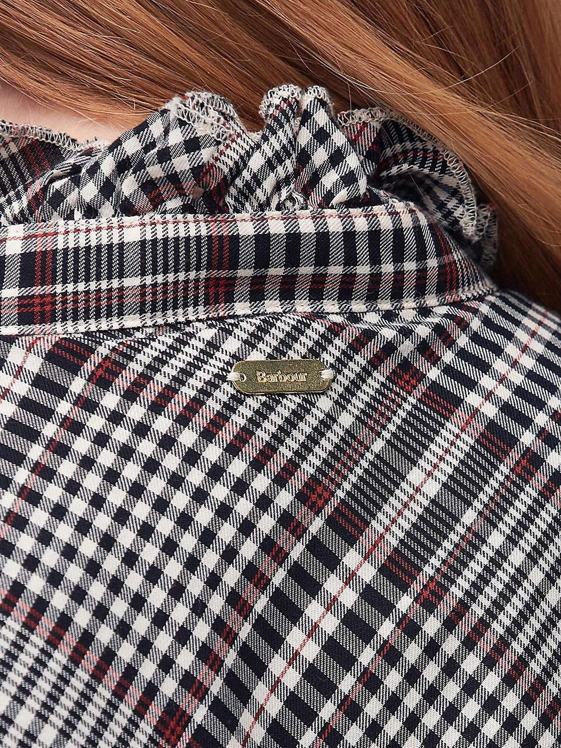 Buy Barbour Adela Ruffle Shirt, Sepia Tartan Online at johnlewis.com