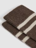 Reiss Alcott Wool & Cashmere Blend Socks, Brown Melange
