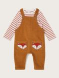 Monsoon Baby Fox Dungaree & T-Shirt Set, Camel