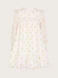 Monsoon Kids' Dobby Sparkle Party Dress, Ivory, Ivory