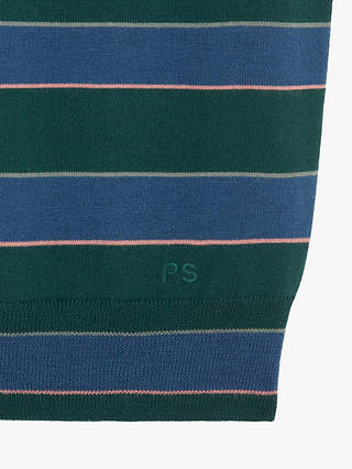 Paul Smith Crew Neck Stripe Merino Wool Jumper, Green/Multi