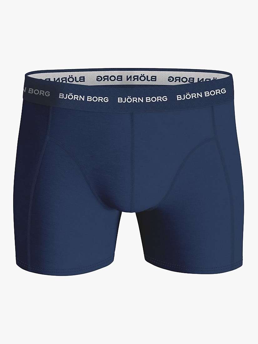 Buy Björn Borg Cotton Stretch Boxers, Pack of 3, Navy/Black/Yellow Online at johnlewis.com