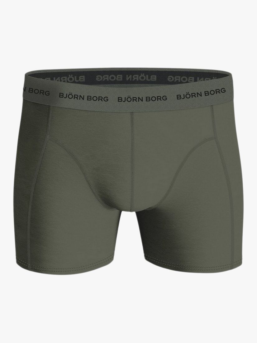 Björn Borg Cotton Stretch Boxers, Pack of 5, Green/Multi, M