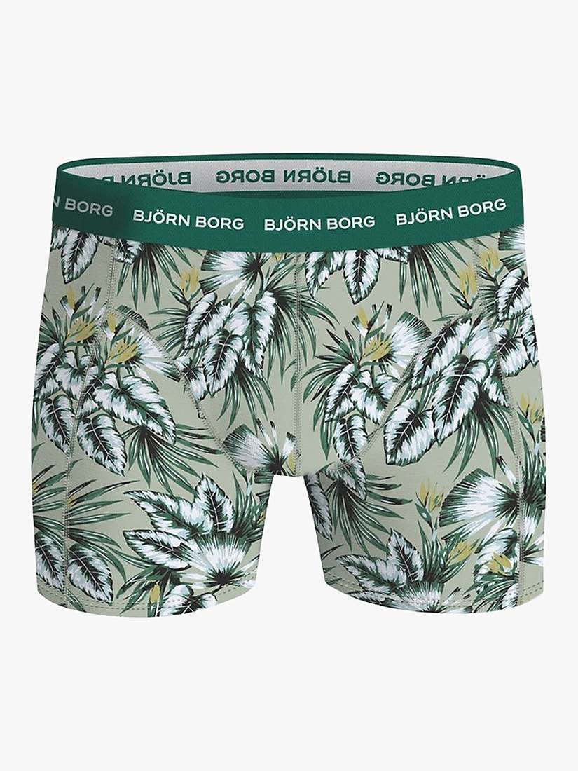 Buy Björn Borg Cotton Stretch Leaf Print Boxers, Pack of 3, Green/Multi Online at johnlewis.com