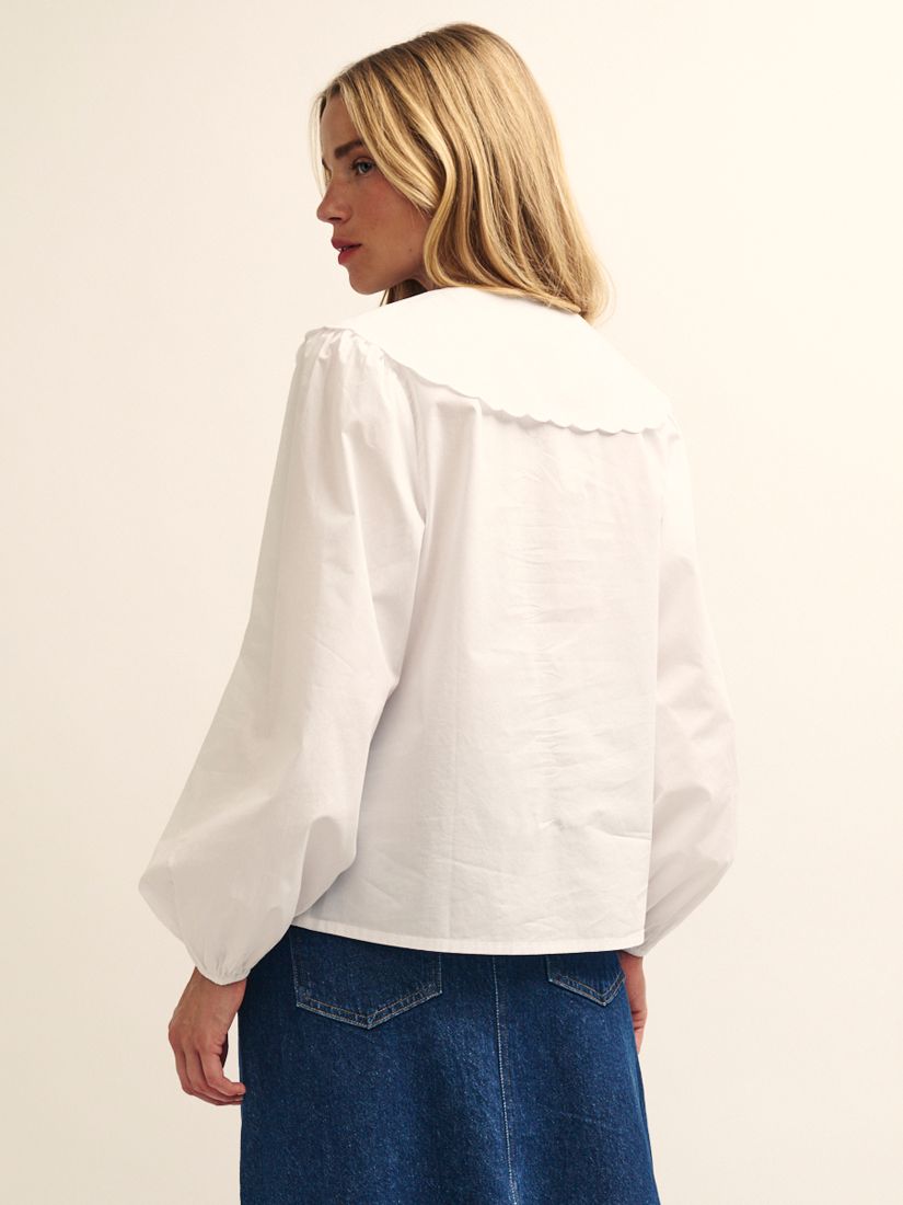 White Peter Pan Collar Long Sleeve Blouse