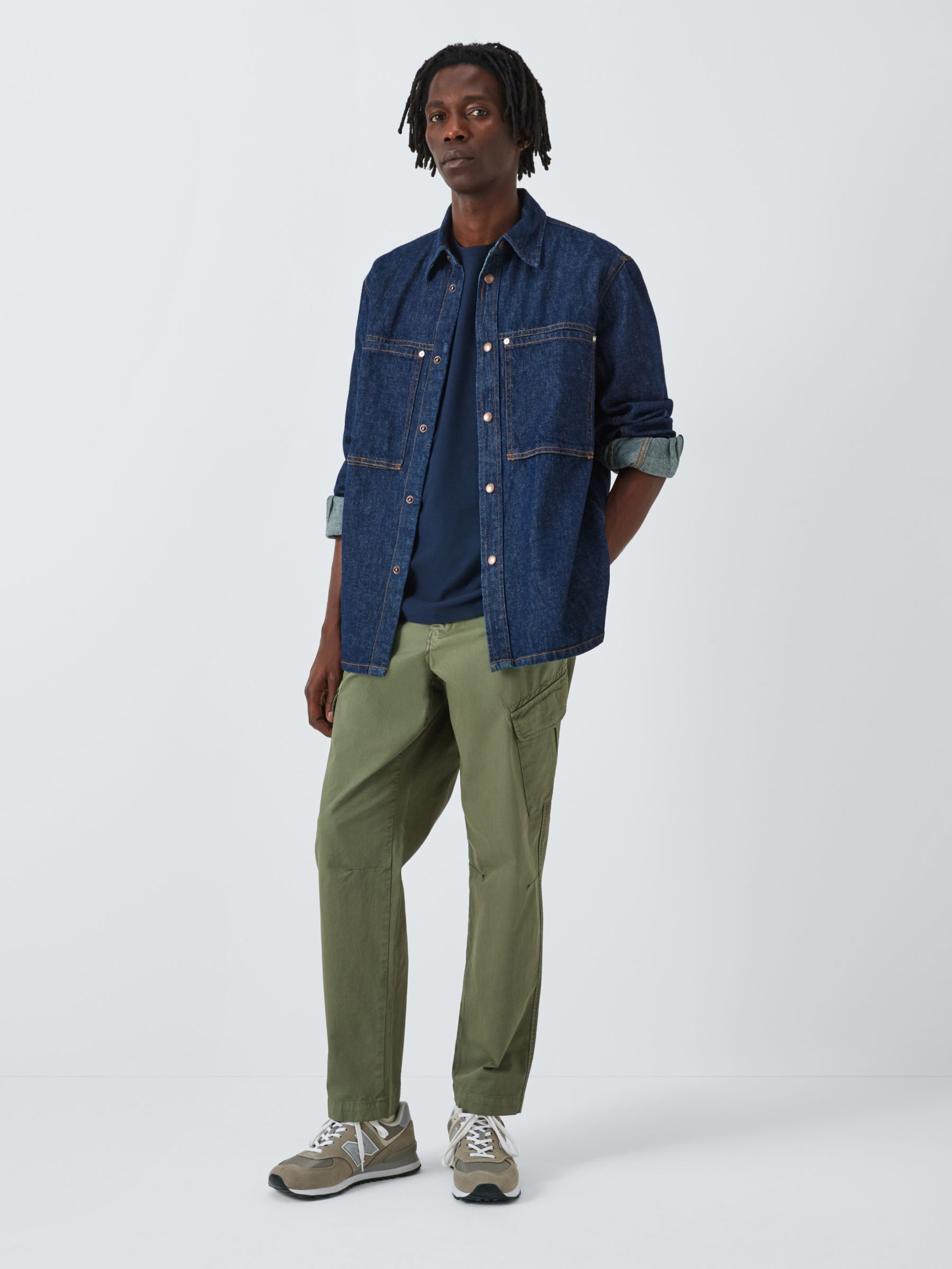 Buy Paul Smith Organic Cotton Cargo Trousers, Green Online at johnlewis.com