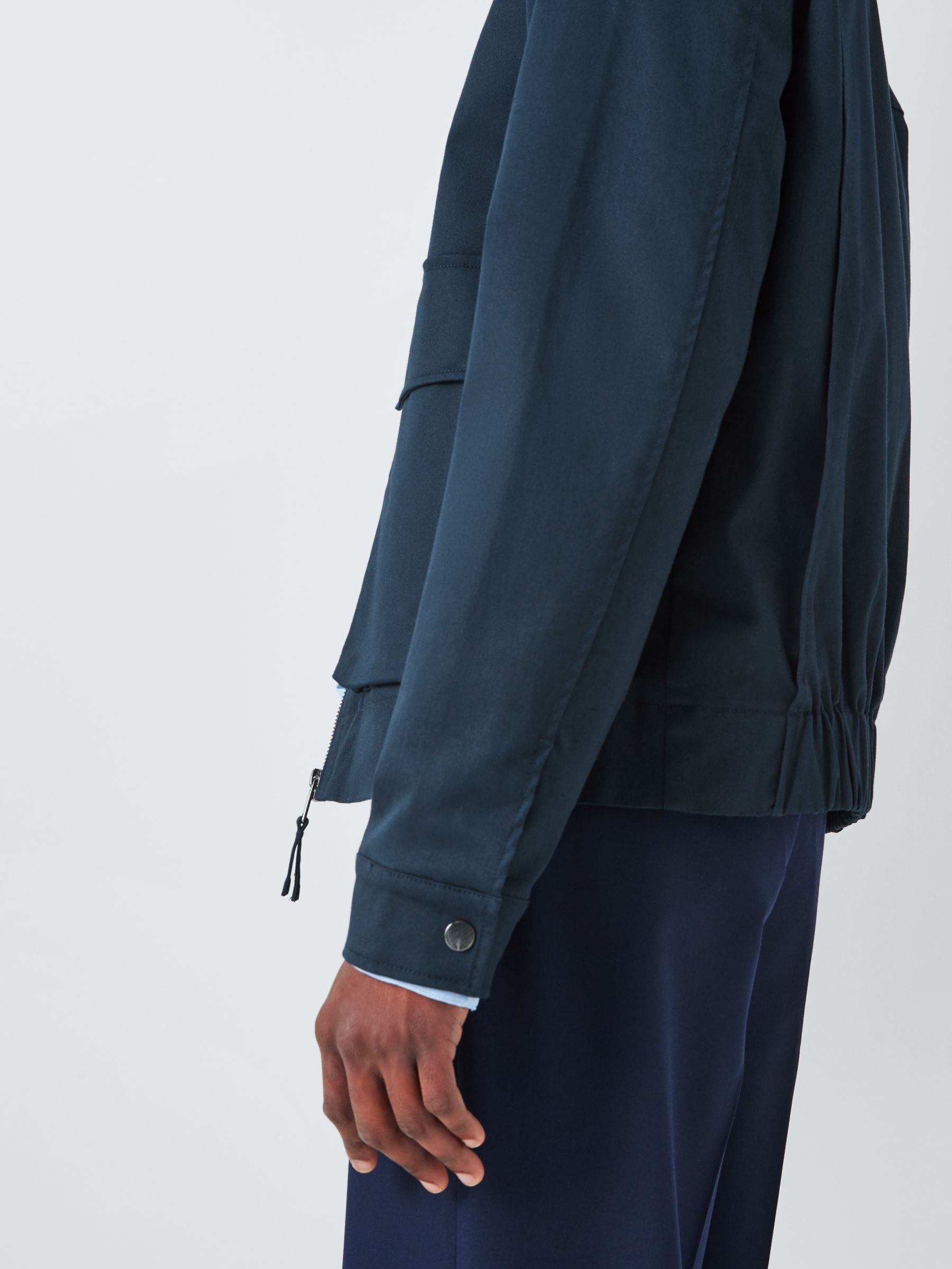 Kin Tailored Cotton Jacket, Navy, M
