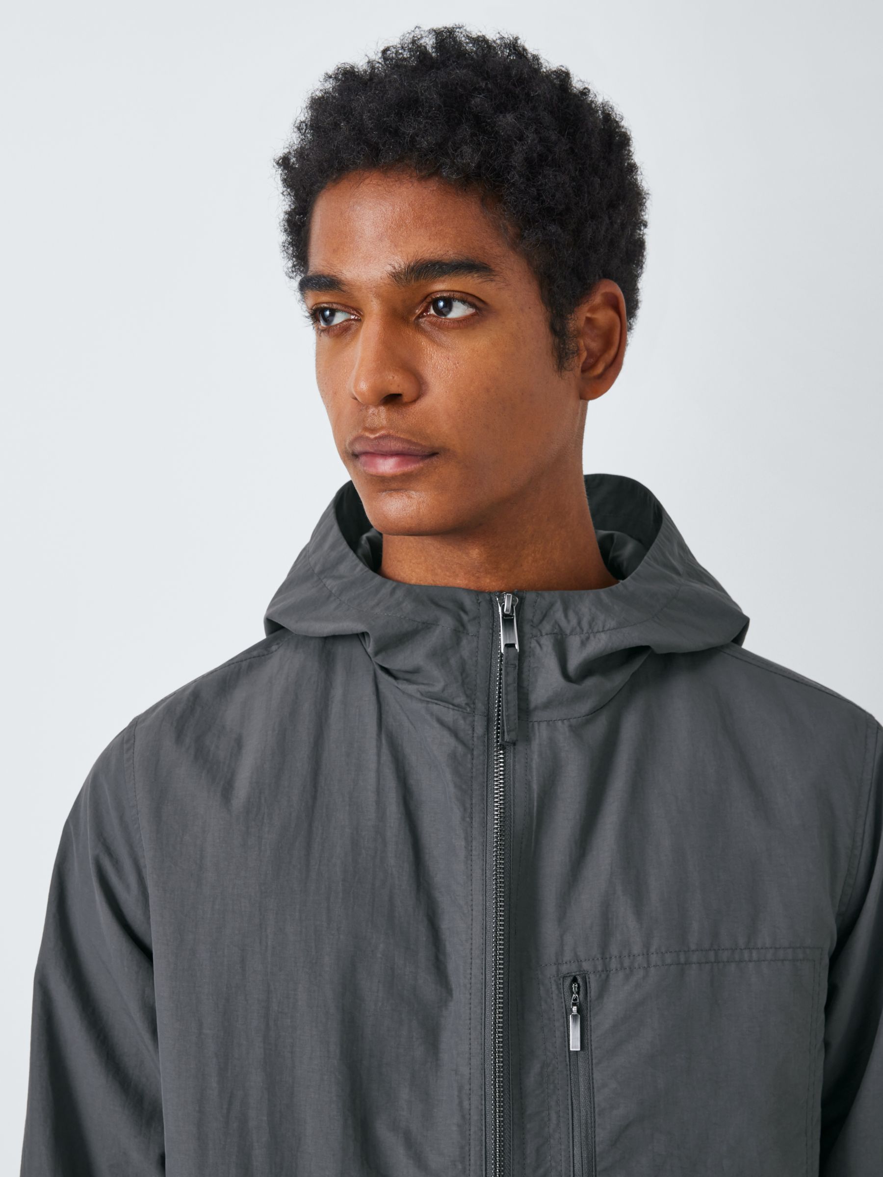 Kin Nylon Showerproof Hooded Jacket, Black, XL