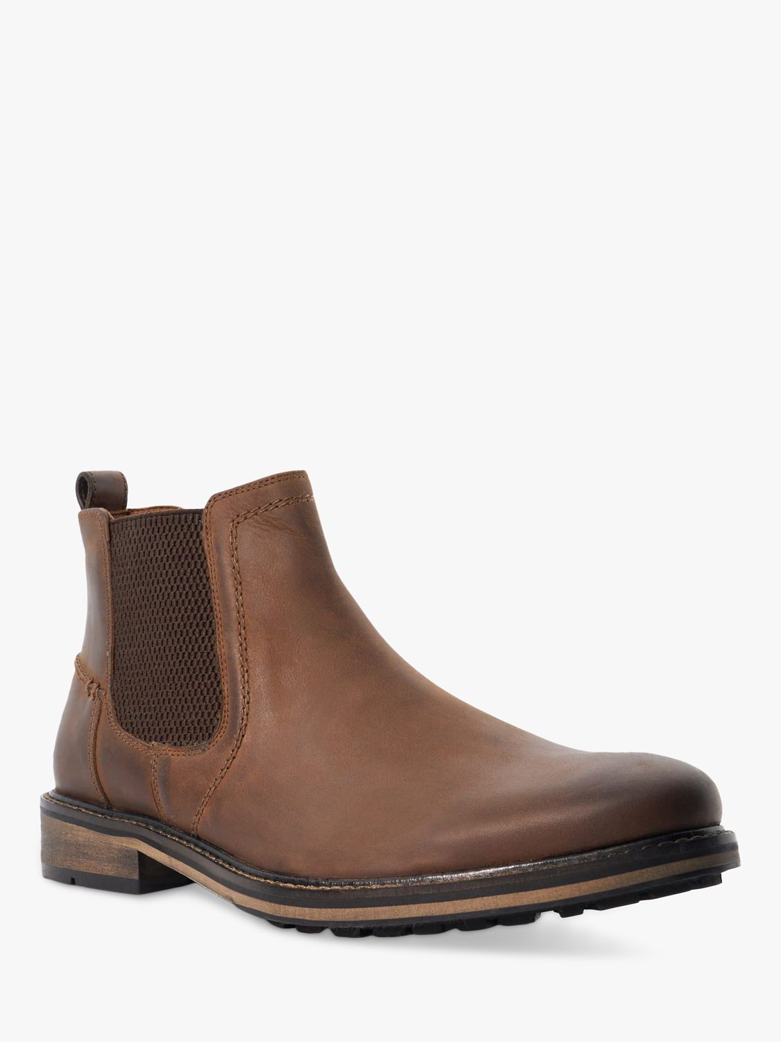 Dune Chorleys Leather Boots, Brown at John Lewis & Partners