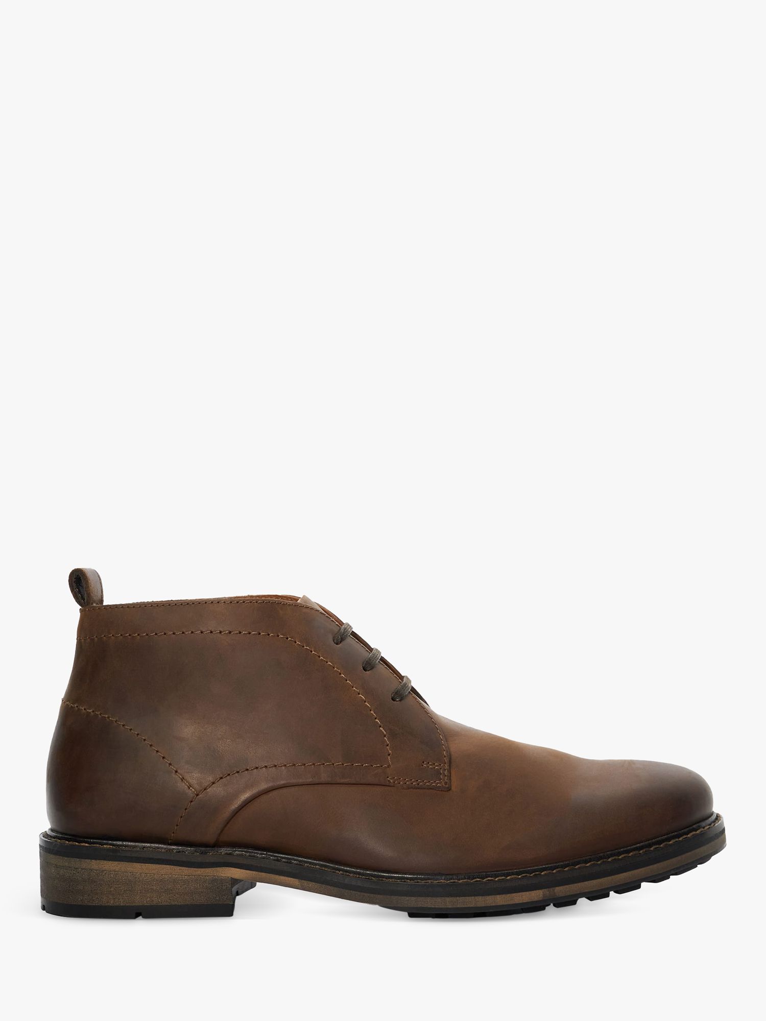 Dune Charleys Leather Chukka Boots, Brown at John Lewis & Partners