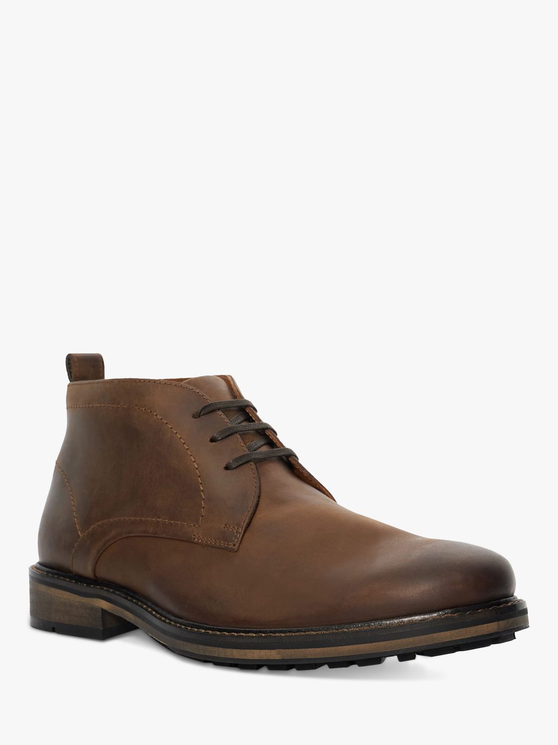 Dune Charleys Leather Chukka Boots, Brown at John Lewis & Partners