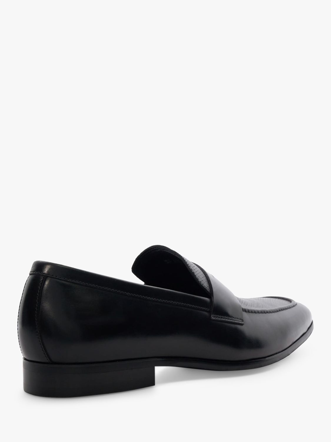 Dune Silvester Saffiano Leather Dress Loafers, Black, 7