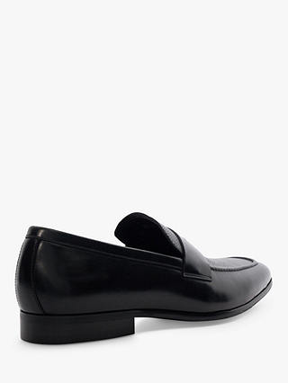 Dune Silvester Saffiano Leather Dress Loafers, Black