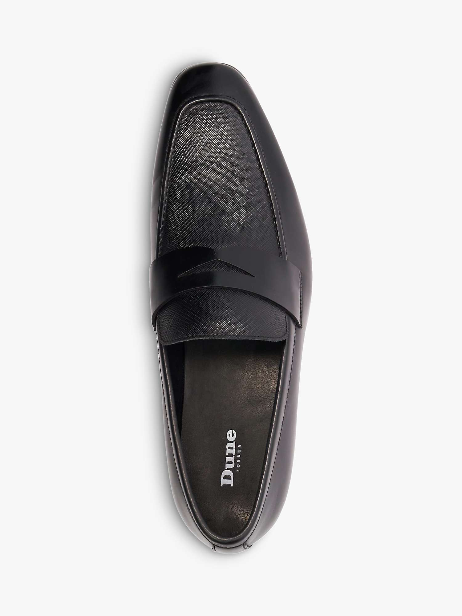 Buy Dune Silvester Saffiano Leather Dress Loafers, Black Online at johnlewis.com
